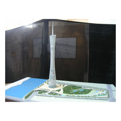 kopen Architectuurmodel – Guangzhou Tower Hoogbouw Landmark Gebouw Schaalmodel Met Landschap En Verlichtingsontwerp online manufacture