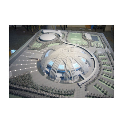 Buy Architectural Model Large Scale Sports Venue with Woven Ribbon Dome LED Lights Landscape for Sports Complex Presentation online manufacture