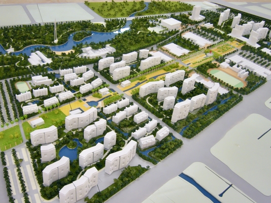 Buy Architectural Model of Modern Urban Planning Layout with Mixed-Use Blocks, Roads, and Green Spaces online manufacture