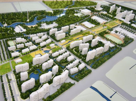 kaufen Architektonisches Modell der modernen Stadtplanung mit Gebrauchsblöcken, Straßen und Grünflächen online manufacture