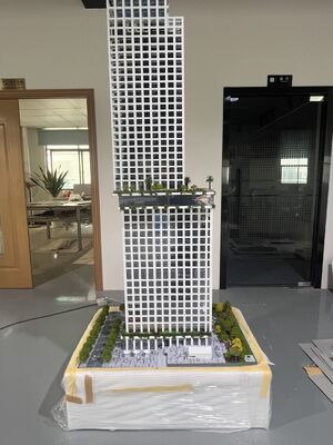 Купить Модель высокогорного офисного здания Архитектурный масштаб Модель коммерческого небоскреба Недвижимость Городская коммерческая башня Современный офис online manufacture